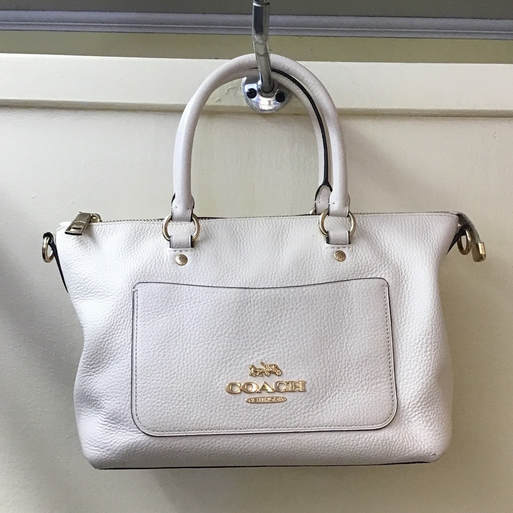 Sold - Coach Cream Leather Tote Bag